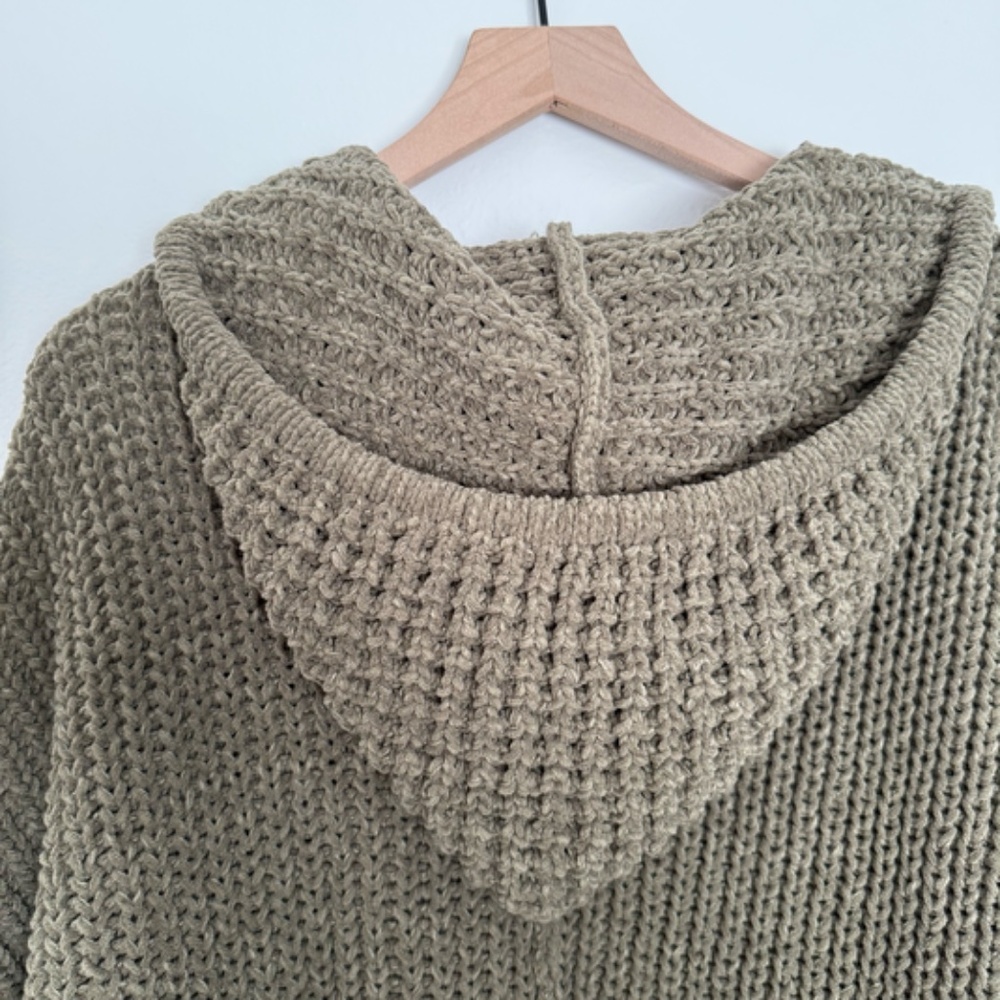 Pol - Chenille Patchwork Pocket Oversized Green H… - image 5